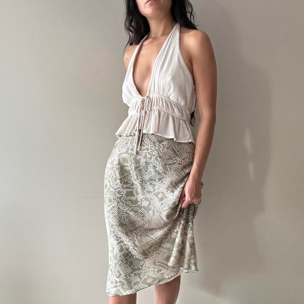 Midi Diamond Snakeprint Midi Skirt